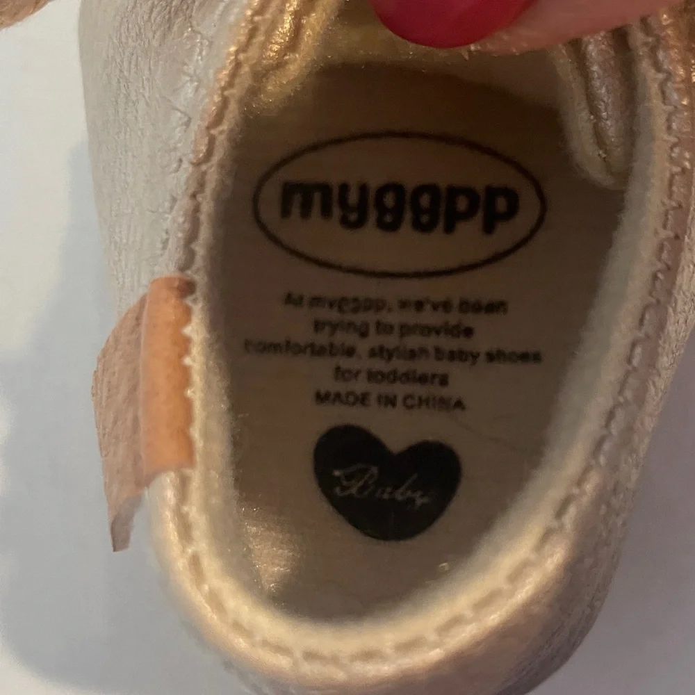 Myggpp Gold Baby Shoes